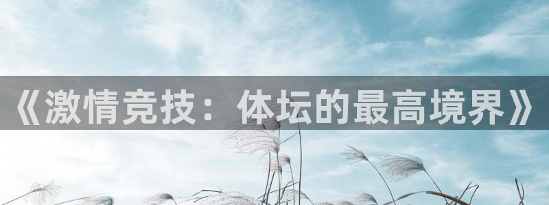 杏运体育：《激情竞技：体坛的最高境界》