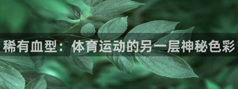 杏运体育凯捷登陆：稀有血型：体育运动的另一层神秘色彩